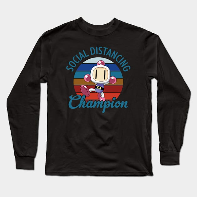 Bomberman Social Distancing Champion Long Sleeve T-Shirt by Rebus28